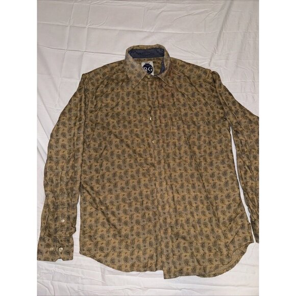 R&G Robert Graham Paisley Size M Button Shirt Long Sleeve 100% Cotton Colorful - Picture 1 of 4